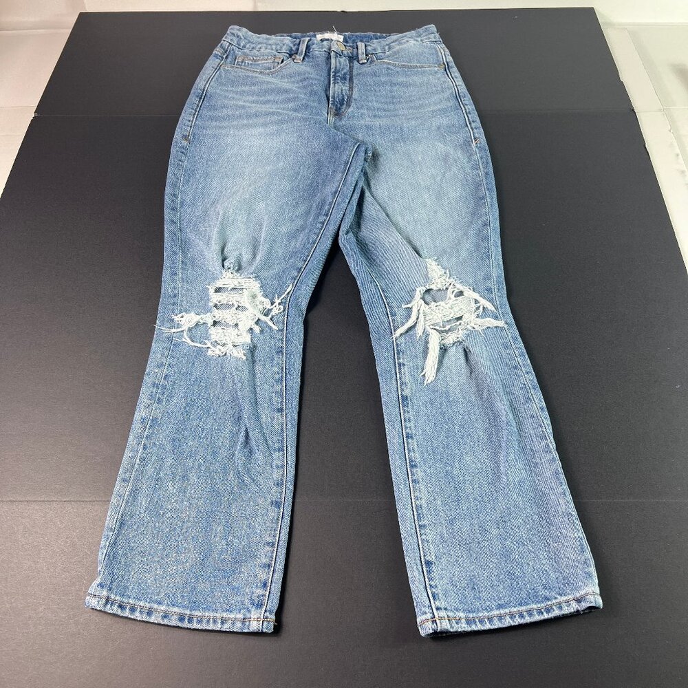 Good American Blue Boyfriend Jeans